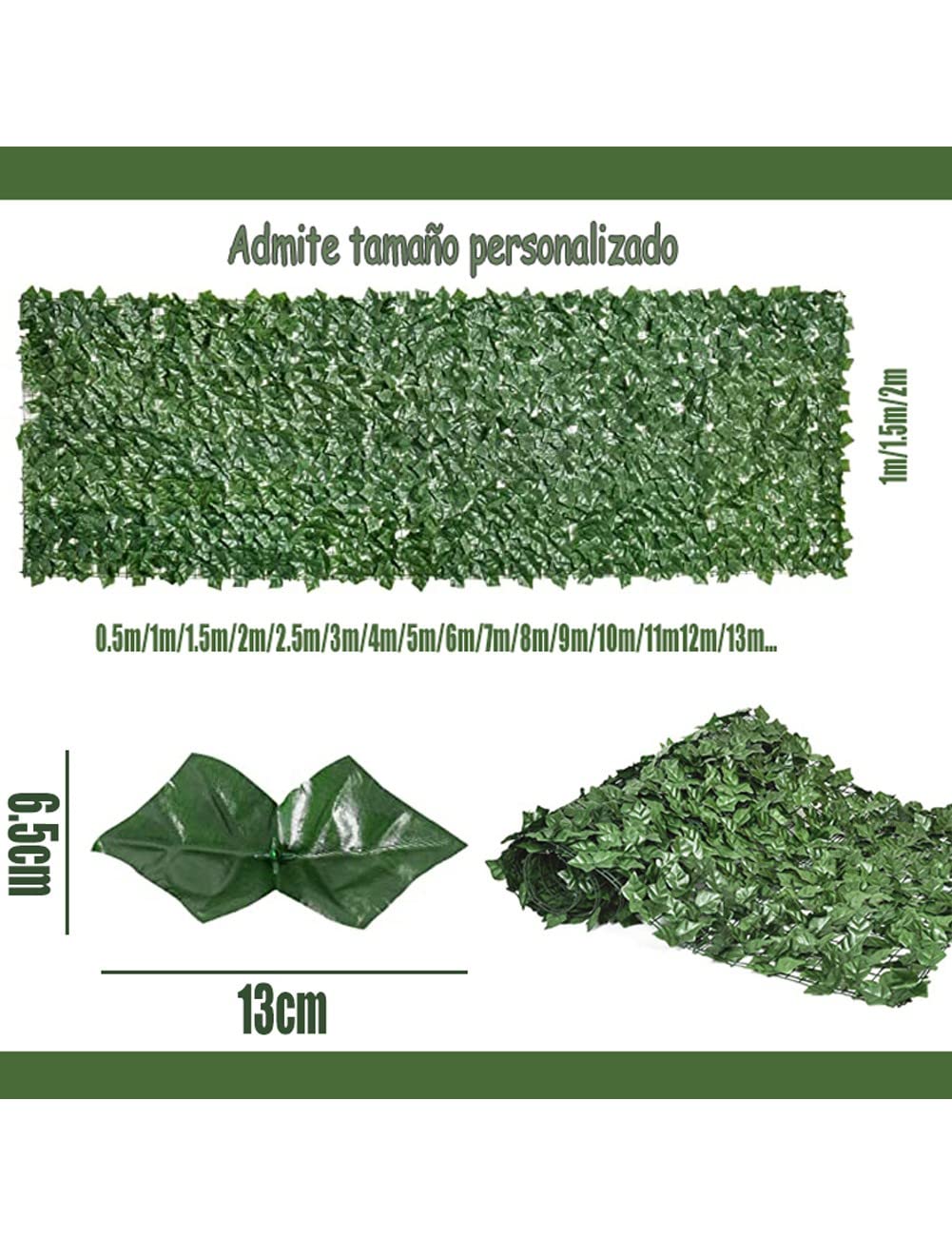 Artificial Hedge Fence Screen - 4.92x45.93ft Expandable Privacy Wall Panels with Realistic Faux Leaves - Perfect for Outdoor Patio, Garden, Balcony & Backyard Privacy Protection