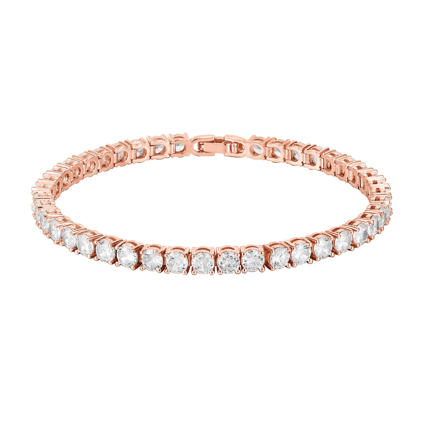 PAVOI 14K Gold Plated Cubic Zirconia Tennis Bracelet for Women | 4mm CZ Classic Elegant Bracelet | Adjustable 6.5-7.5 Inch | Perfect for Weddings, Parties & Everyday Wear
