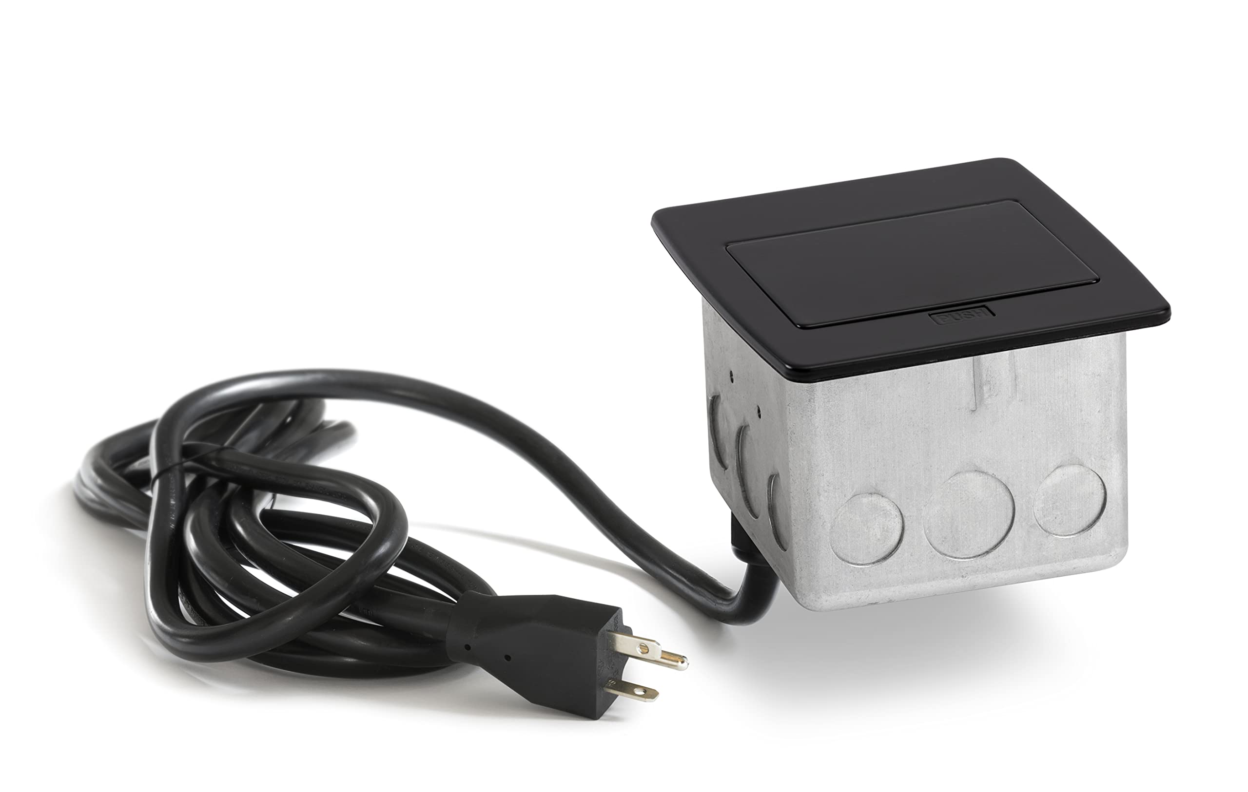 Lew Electric PUFP-CT Countertop Box with 2 Outlets & USB Ports - Black | Compact Power Strip for Home, Office & Kitchen | Perfect for Charging Phones, Laptops & Small Appliances
