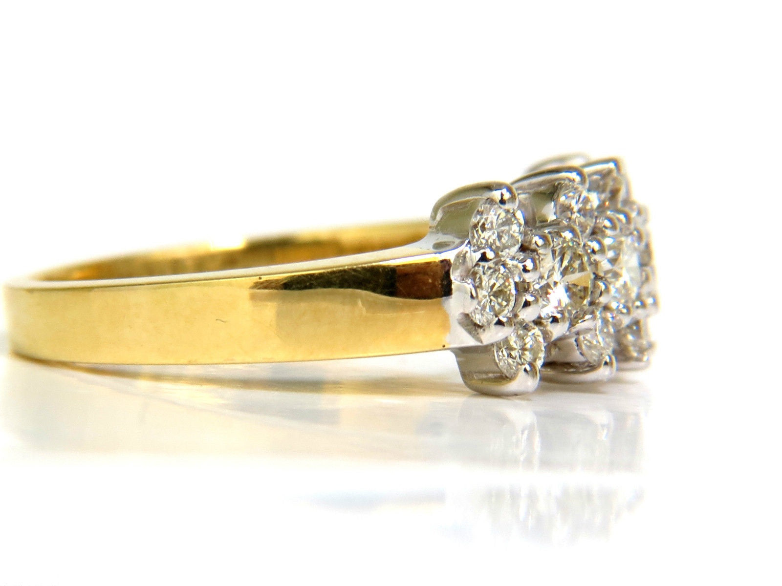 18KT 1.00CT Diamond Cluster Band Ring - Excellent Cut Round Brilliant Diamonds - Perfect for Engagement, Wedding & Anniversary Jewelry Gifts