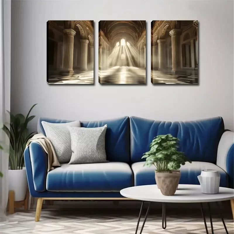 3-Piece Framed Canvas Wall Art Set - 40x60cm Sunlit Landscape Paintings | High-Quality Australian Made Prints | Ready to Hang | Perfect for Living Room, Bedroom & Office Decor