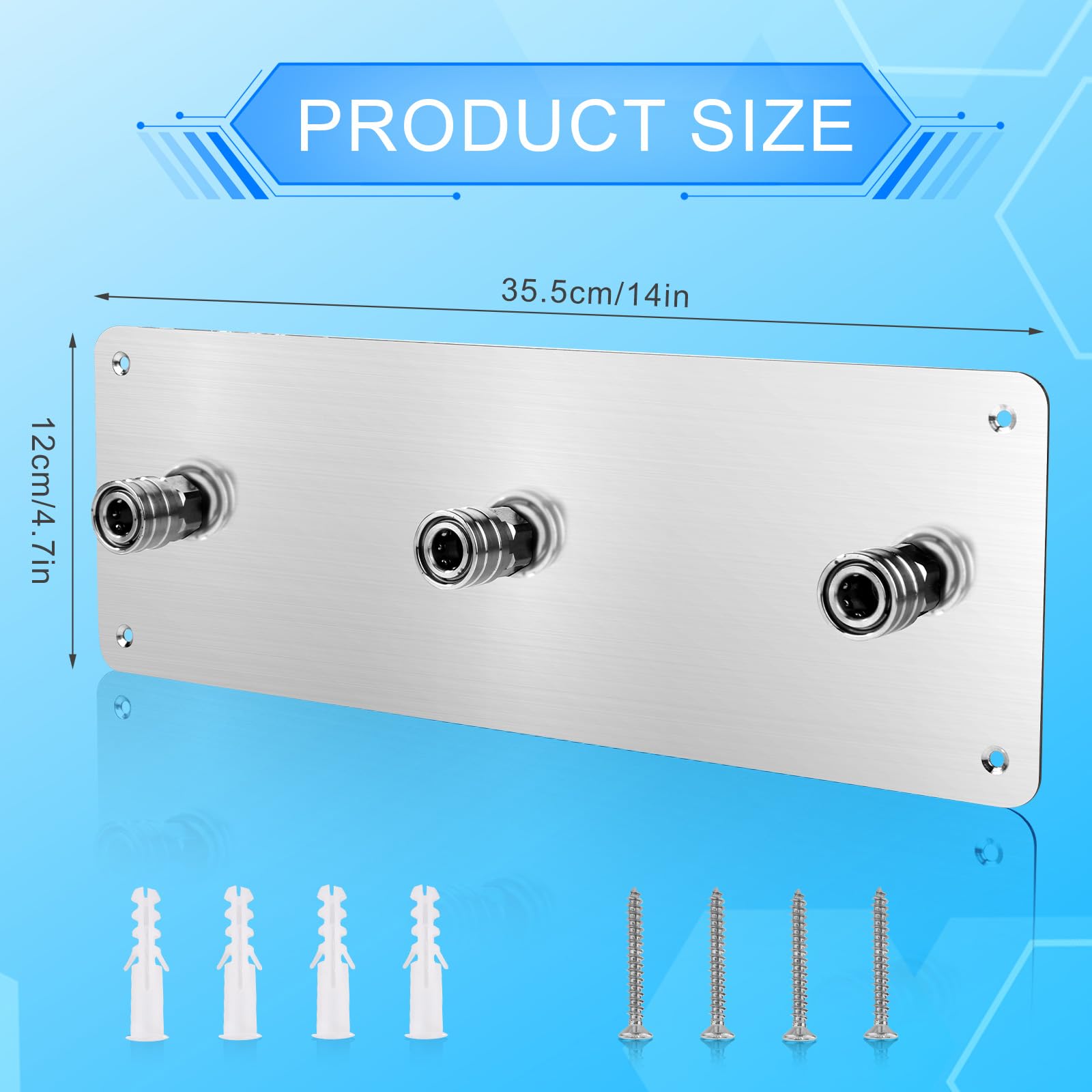 Stainless Steel Pressure Washer Foam Cannon & Nozzle Holder - Wall Mounted 1/4