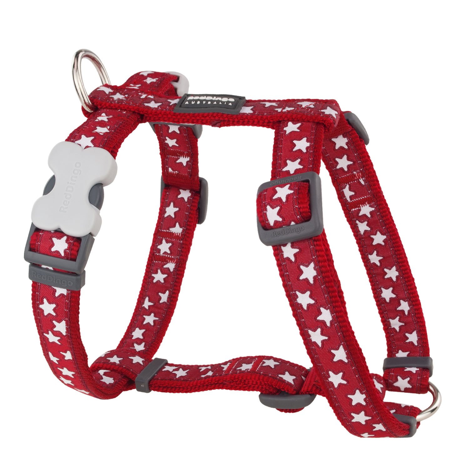 Red Dingo Dog Classic Harness - Adjustable Pet Harness with Star Design, Small Size for Small Dogs - Perfect for Walking, Hiking & Outdoor Adventures