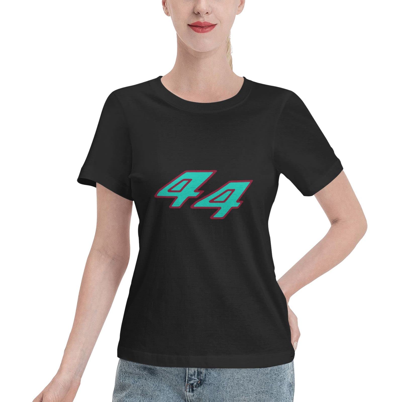 Lewis Racer Hamilton Women's Short Sleeve Cotton Crew Neck T-Shirt - Soft Summer Casual Tee for Everyday Wear, Gym, and Outfits
