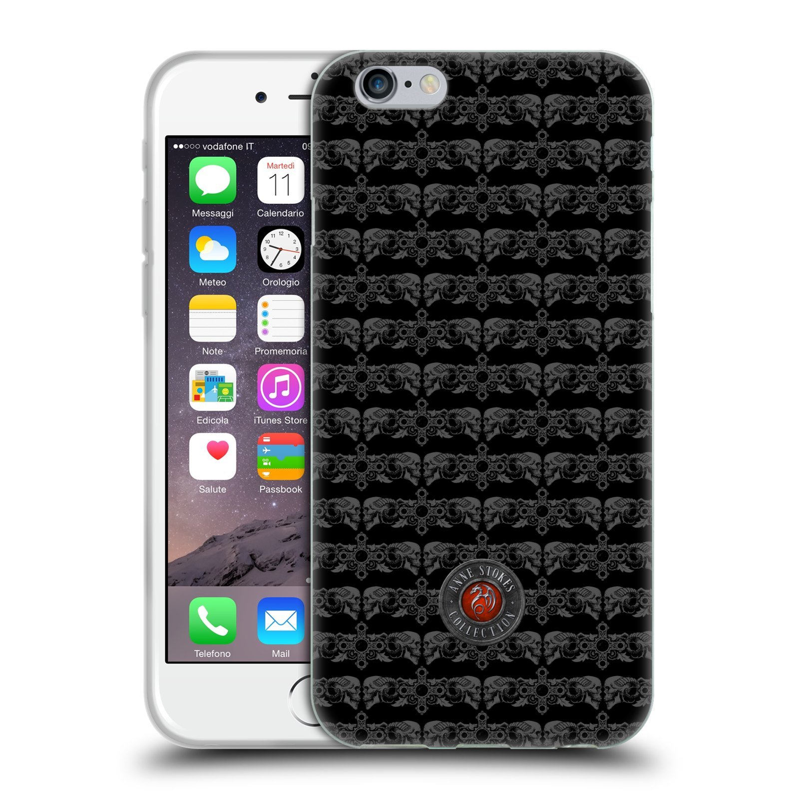 Officially Licensed Anne Stokes Skull & Cross Tribal Soft Gel Case for Apple iPhone 6/6s - Gothic Protective Phone Cover for Everyday Use, Parties & Halloween