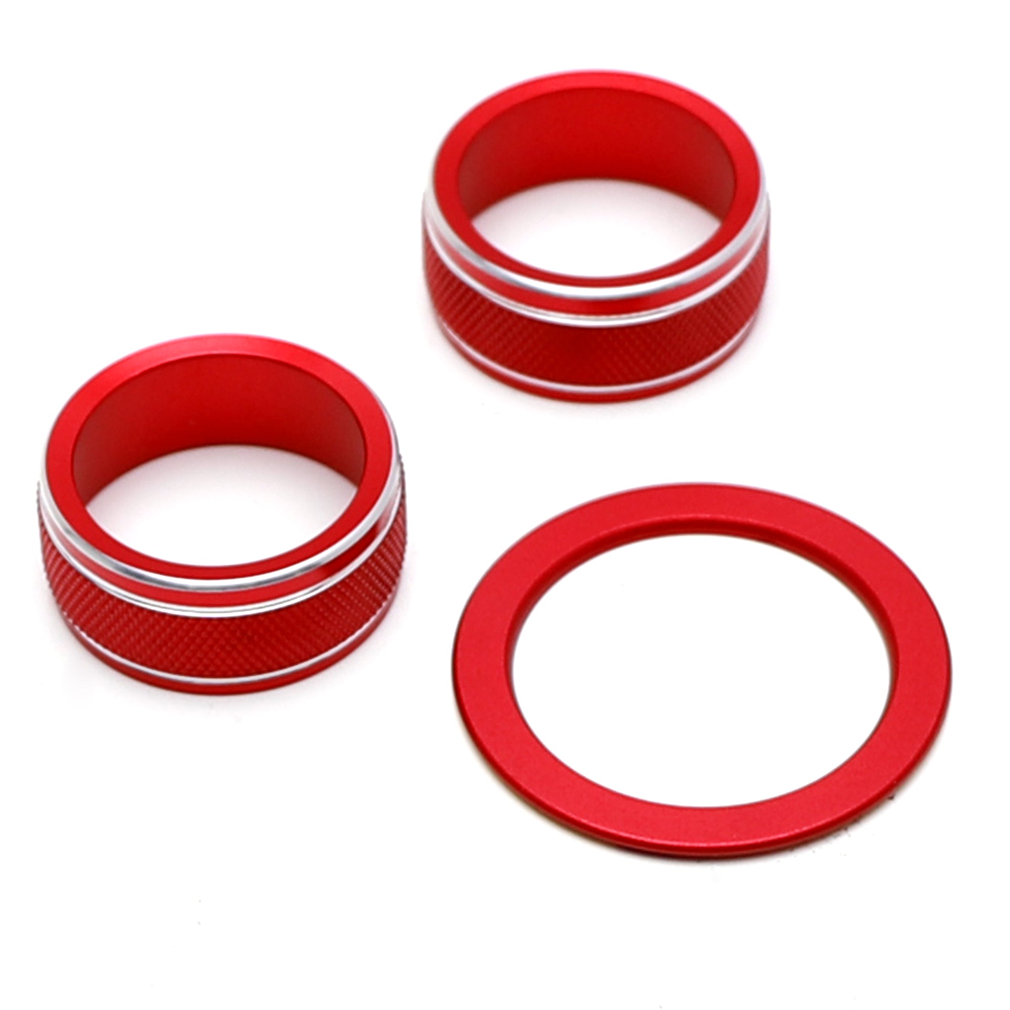 3-Piece Red AC Turn Knobs - Engine Push Start Decoration Trim Kit for 2021-2023 Toyota Camry - Interior Car Accessories Upgrade for Enhanced Style & Comfort