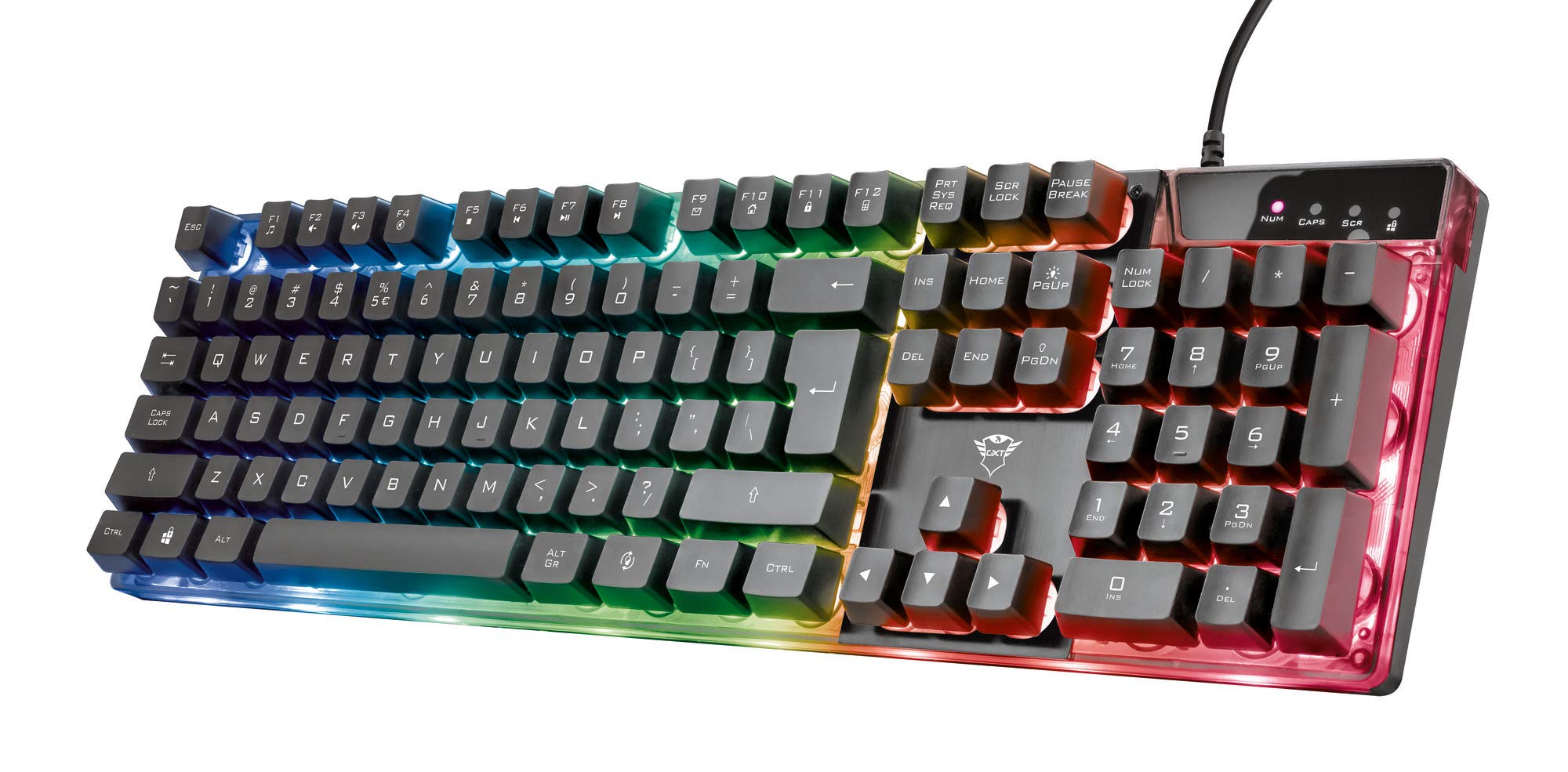 Trust GXT 960 Graphin Lightweight RGB Gaming Mouse (74g, 200-10,000 DPI) & GXT 835 Azor RGB Gaming Keyboard (German QWERTZ Layout) - Black | Perfect for Esports, FPS & MMO Gaming