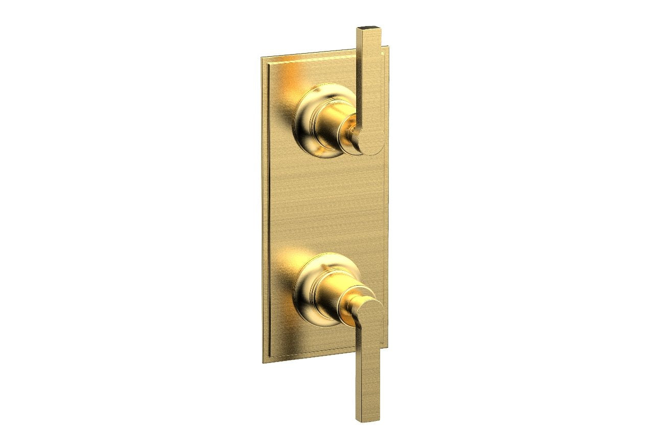 HEX MODERN Lever Handle Pair Trim Set for Thermostatic Shower Control with Volume Control & Diverter - Perfect for Bathroom Renovation & Modern Home Upgrade