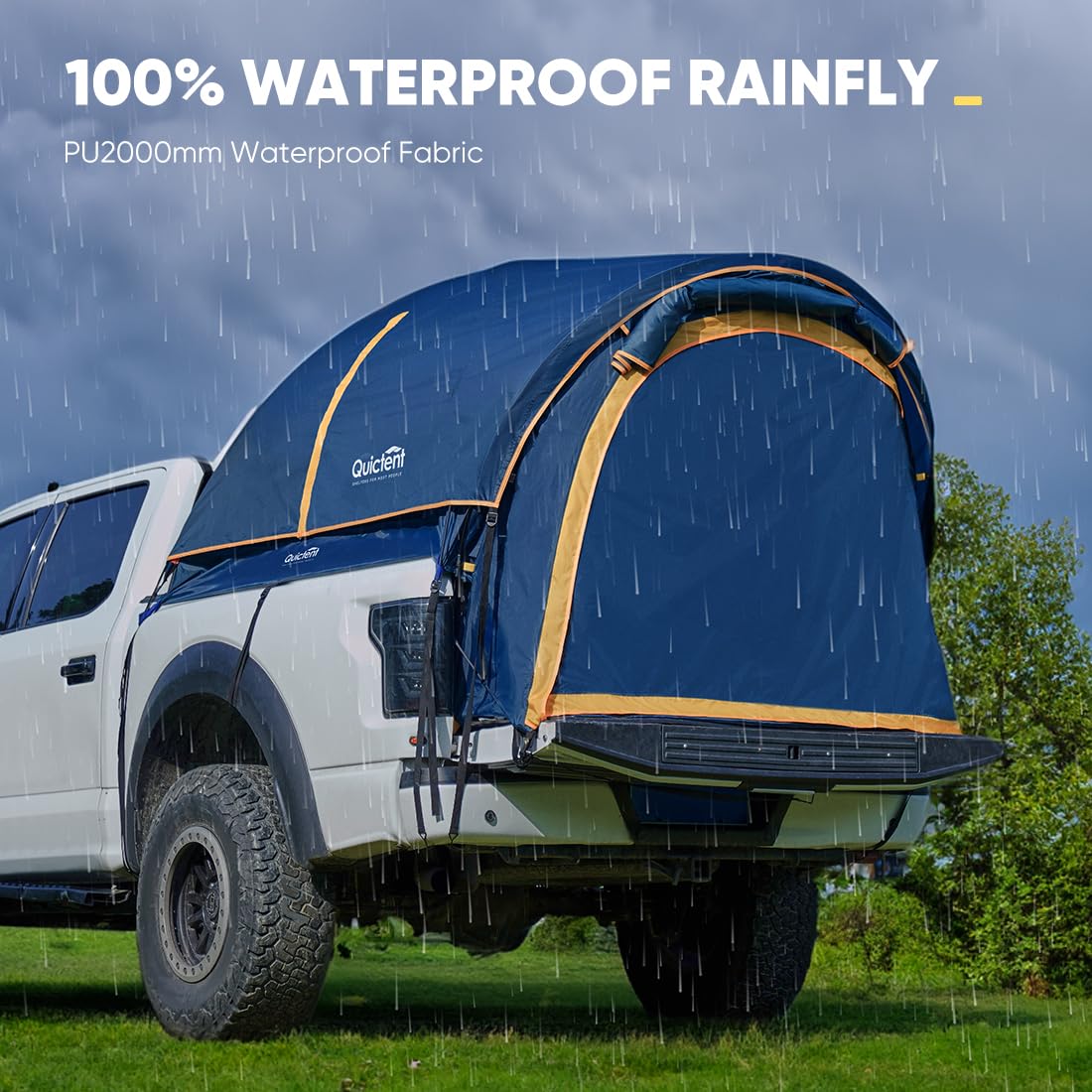 Quictent Waterproof Truck Bed Tent for 5.0-8.2 ft Pickup Beds - PU2000mm Coating, 2-Person Camping Shelter with Removable Awning & Rainfly - Perfect for Outdoor Adventures, Road Trips & Camping Getaways