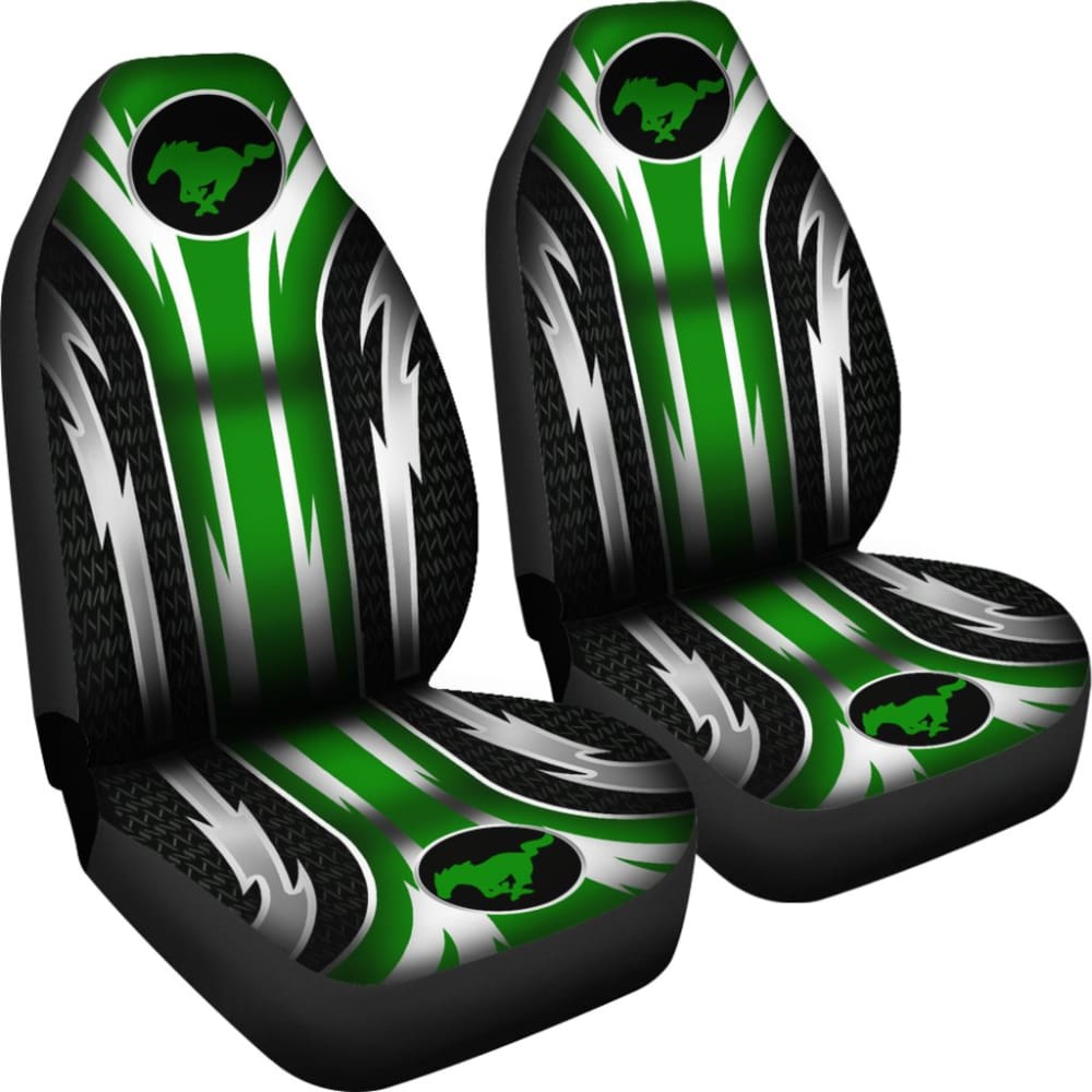 Premium 2-Piece Front Mustang Seat Covers in Green (Part #144627) - Perfect for Car Enthusiasts & Vehicle Protection