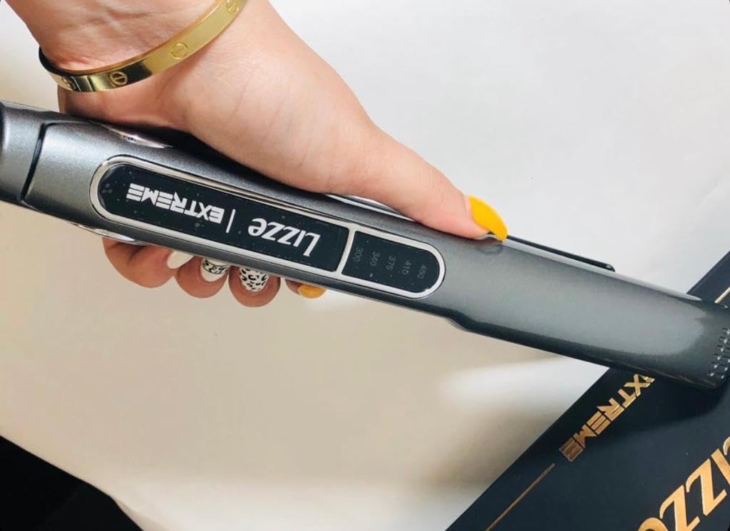 Lizze Extreme Professional 480°F Titanium Flat Iron Hair Straightener - Salon Quality Styling for Smooth, Shiny Hair at Home or Travel