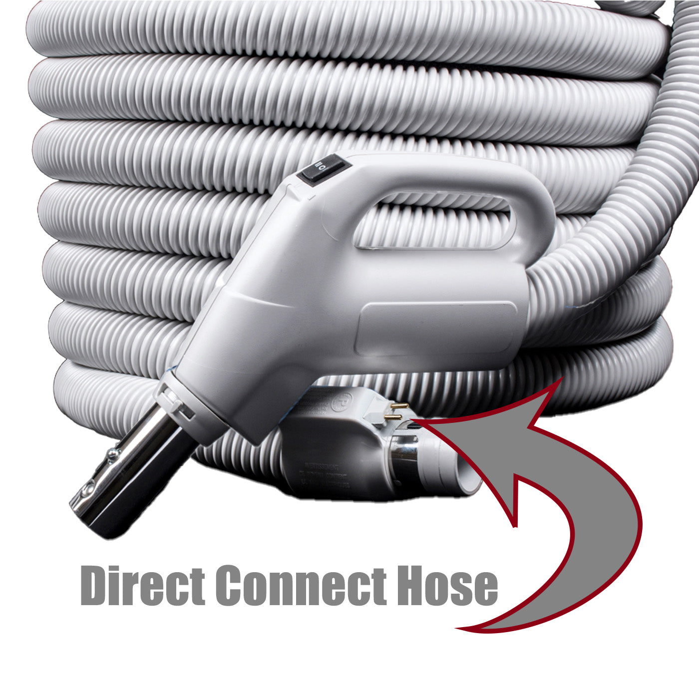 Plastiflex Central Vacuum 3-Way Switch Electric Hose Kit - Direct Connect for Home Cleaning System | Perfect for Basement, Garage & Whole House Vacuuming