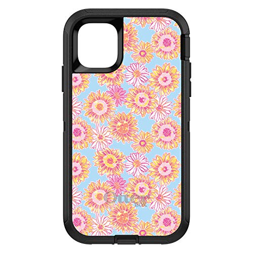 Preppy Pattern - Blue Pink Yellow Flowers Floral On Black Case