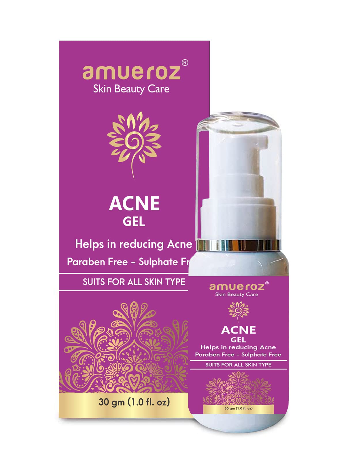Amueroz Acne Removal Face Gel with Niacinamide - Anti Acne Treatment for Acne Prone Skin, Dark Spots & Acne Scars | Tea Tree Moisturizing Gel for Clear Skin (30g) | Perfect for Daily Skincare Routine & Post-Breakout Recovery