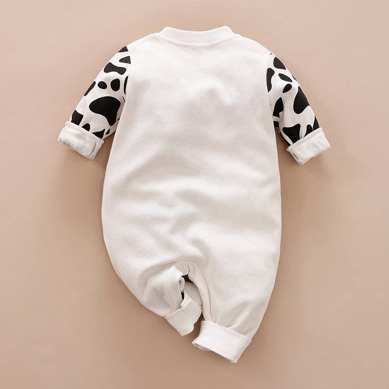 Adorable Baby Cow Print Jumpsuit - Soft & Comfortable Romper for Newborns & Infants | Perfect for Playtime, Photo Shoots & Everyday Wear