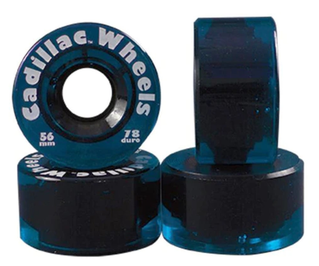 Cadillac Surf Skate Skateboard Wheels 56mm 78a Blue - High Performance Wheels for Smooth Cruising & Carving on Streets & Parks