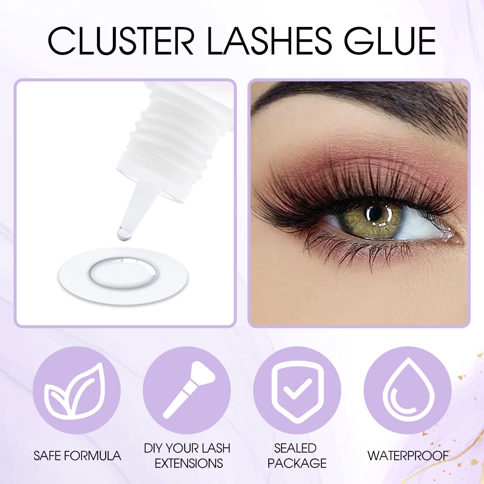Wendy DIY Eyelash Extension Glue - Fast Drying in 2-3 Seconds, Strong Hold, Clear Formula, 5ml (RJ230306) for Professional-Looking Lashes at Home