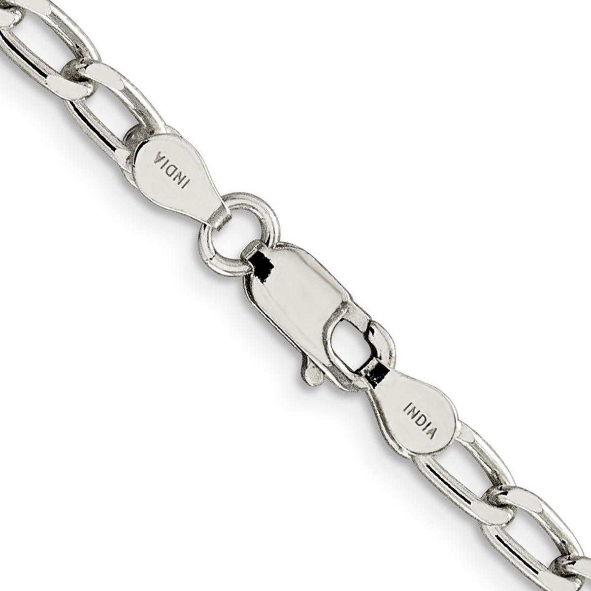 925 Sterling Silver Open Link Chain Necklace for Women & Men - Adjustable Length 16
