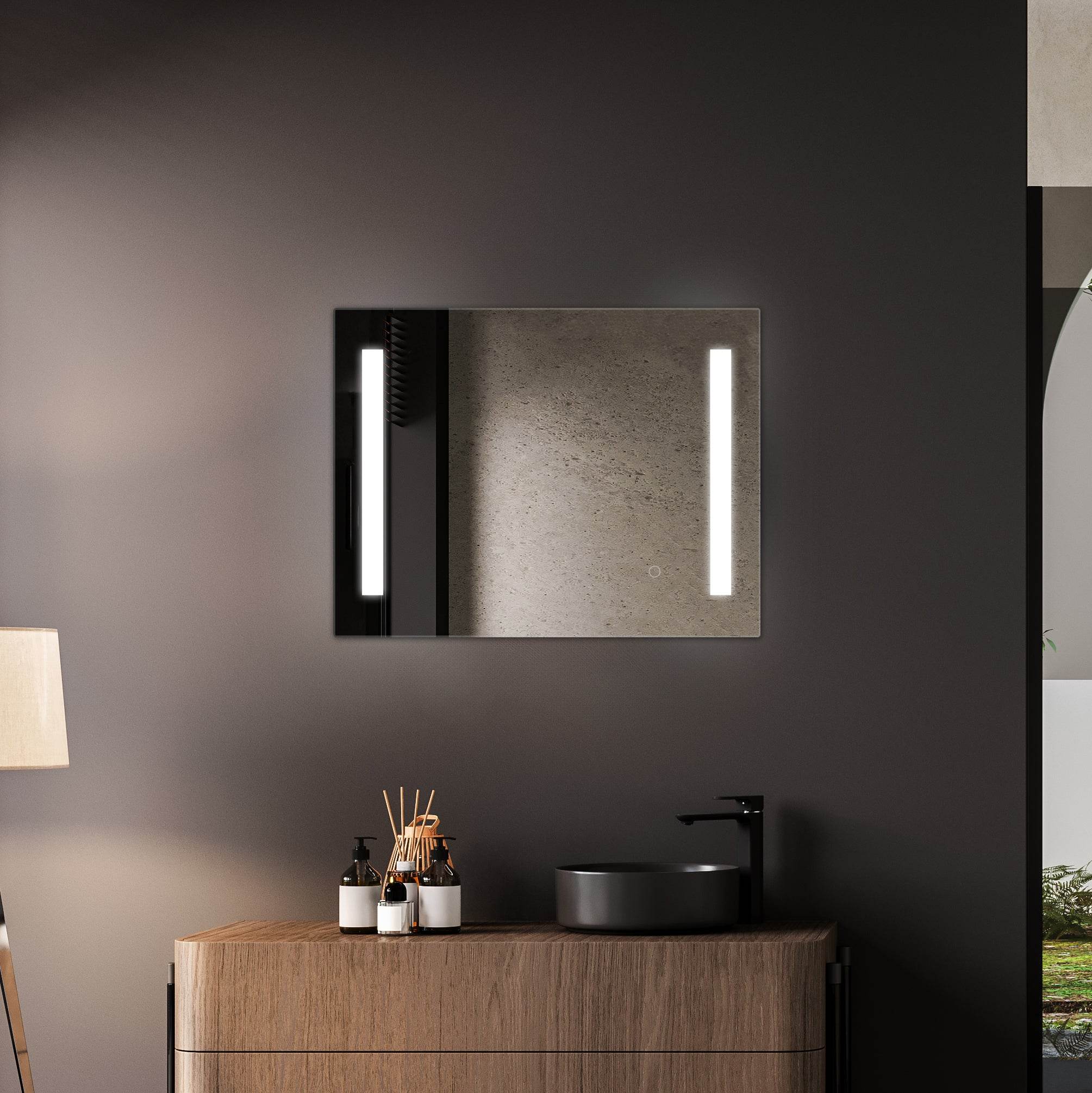Treviso LED Bathroom Mirror with Adjustable Dimmer & Anti-Fog Function - 4 Size Options for Vanity, Makeup & Home Decor