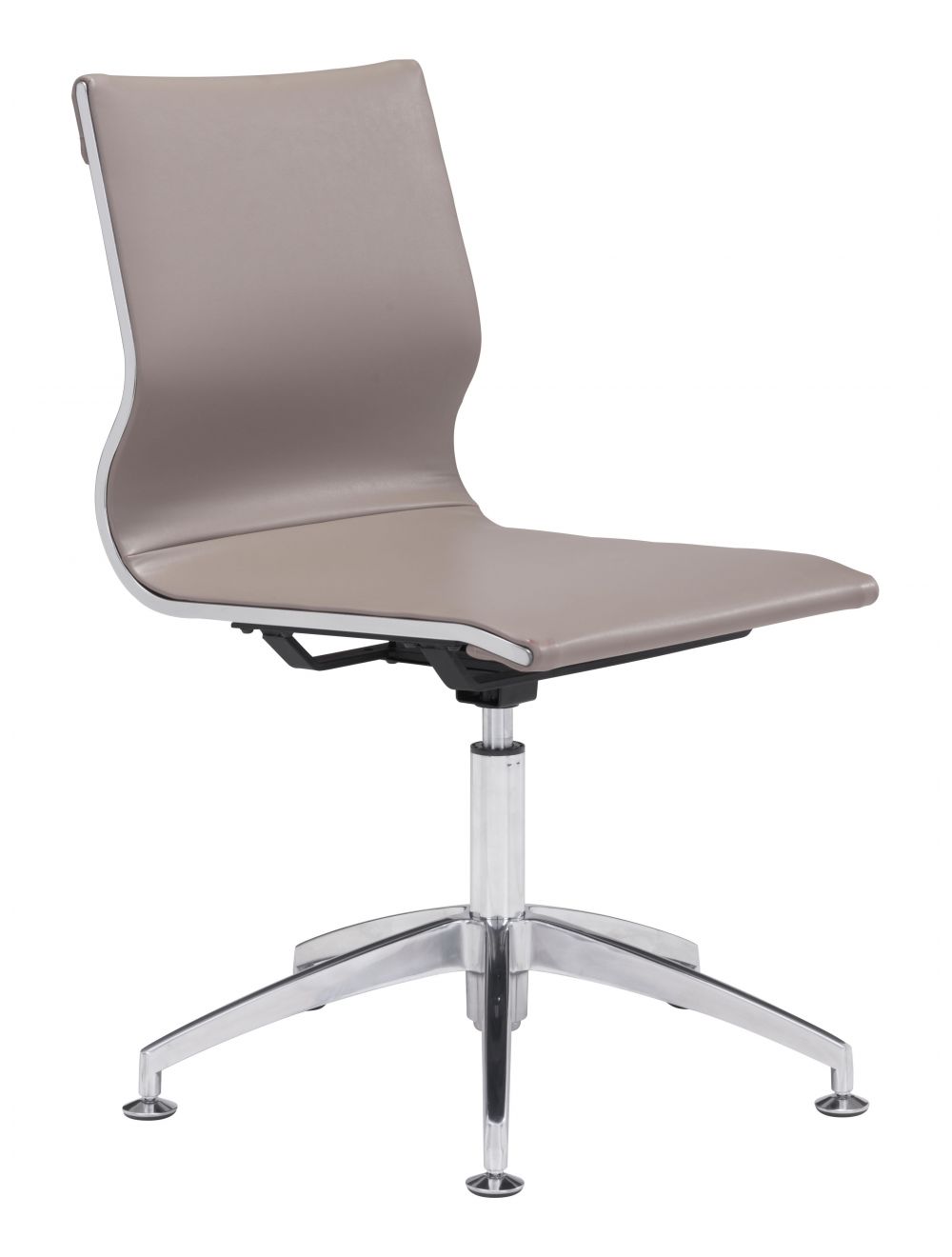 Zuo Modern Glider Conference Chair - Vinyl Taupe Swivel Office Chair for Comfortable Meetings & Home Office - Perfect for Conference Rooms, Executive Offices & Workstations