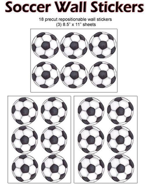 Decorative Soccer Wall Stickers - 3 Pack | Removable Vinyl Sports Room Decor for Kids & Teens | Perfect for Bedroom, Game Room & Dormitory