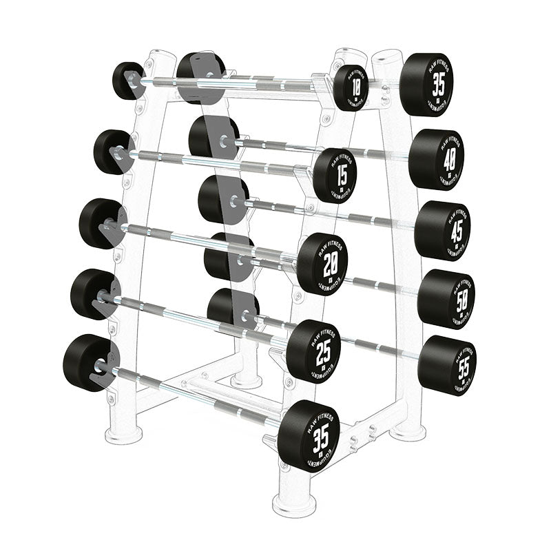 Fixed Straight CPU Barbell 10KG to 55KG Pack - Heavy Duty Gym Equipment for Strength Training & Weightlifting
