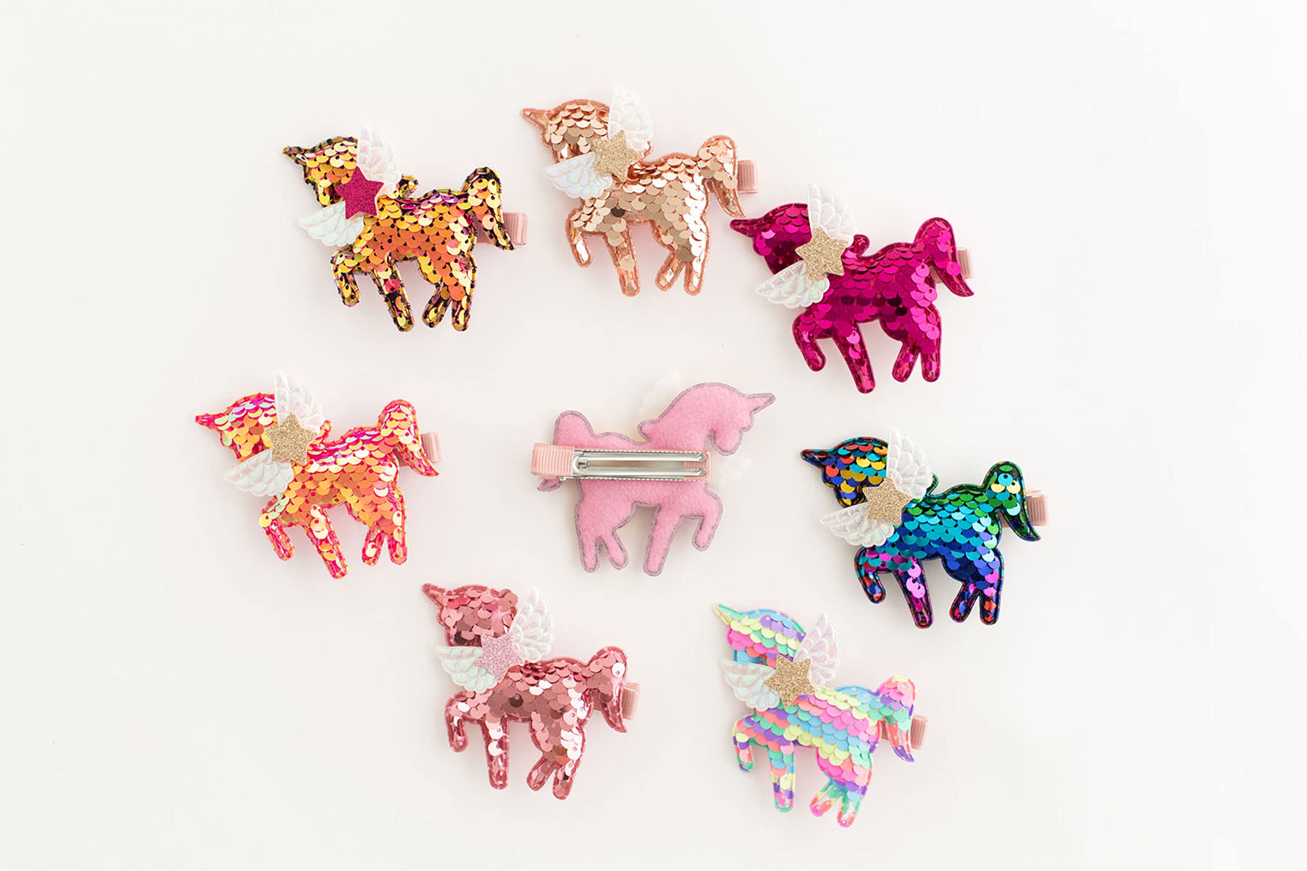 4Pcs Sparkly Unicorn Hair Clips for Girls - Cute Hair Accessories for Kids, Birthday Gifts, Party Favors, School & Daily Wear - Perfect for Holidays, Festivals & Special Occasions