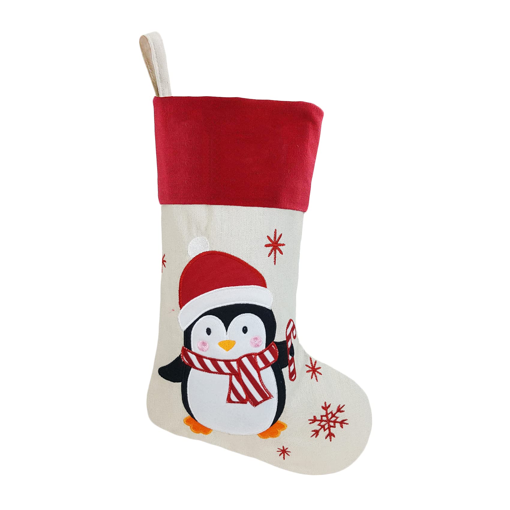 Personalized Christmas Stockings with Embroidered Names - Custom Holiday Gift Bags & Stocking Holders for Fireplace (5-Penguin Design) - Perfect for Family Gifts, Christmas Decor & Fireplace Mantel Decorations