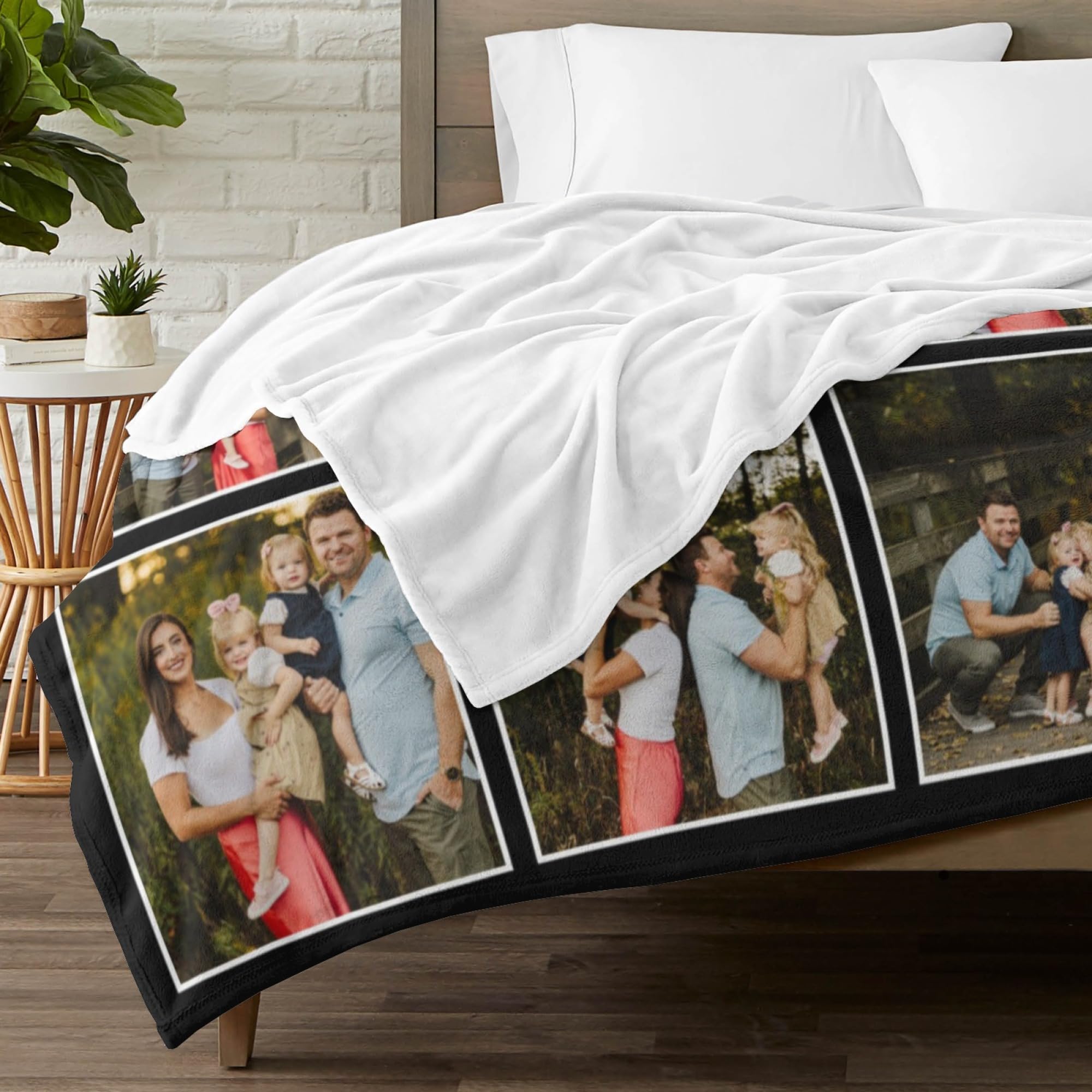 Custom Photo Blanket - Personalized Flannel Fleece Blanket with Family Pictures - Soft Throw Blanket for Women, Men & Kids - Perfect for Couch, Bed & Sofa - Great Gift for Christmas, Birthdays & Anniversaries