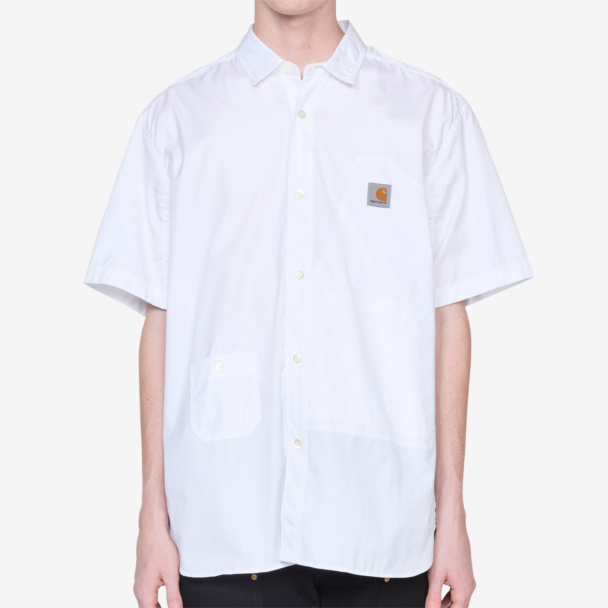 Carhartt Men's Short Sleeve Work Shirt - Durable Cotton T-Shirt for Construction, Outdoor & Casual Wear - White