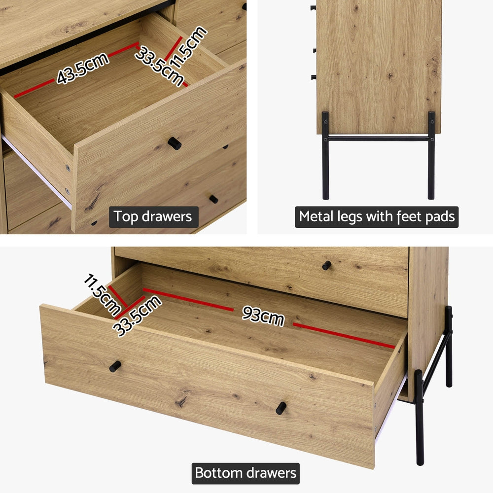 5-Drawer Chest of Drawers - ARNO Pine Solid Wood Dresser for Bedroom & Living Room Storage | Modern Farmhouse Furniture for Organizing Clothes, Linens & Home Essentials