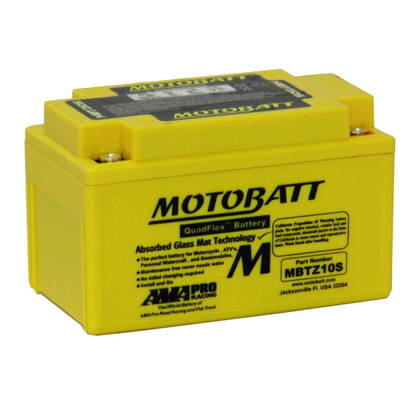 Motobatt MBTZ10S 12V 8.6Ah AGM Powersports Battery - High Performance Motorcycle, ATV & UTV Battery with Superior Cranking Power - Perfect for Off-Road Adventures & Daily Commuting