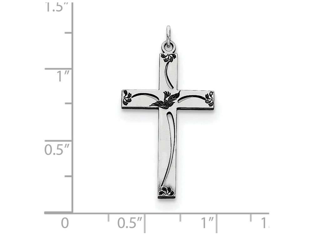 FJC Finejewelers Sterling Silver Cross Pendant Necklace with Chain - Elegant Laser-Engraved Religious Jewelry for Women, Perfect for Church, Weddings & Everyday Wear