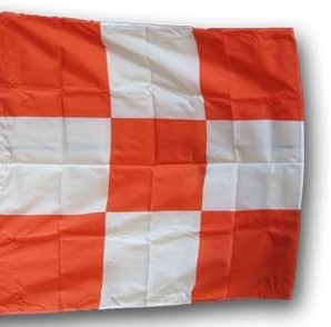 FAA Approved 3'x3' Safety Orange Checkered Flag - Heavy Duty 100D ROUGH TEX® with Brass Grommets - Perfect for Airport Runways, Construction Sites & Hazard Marking