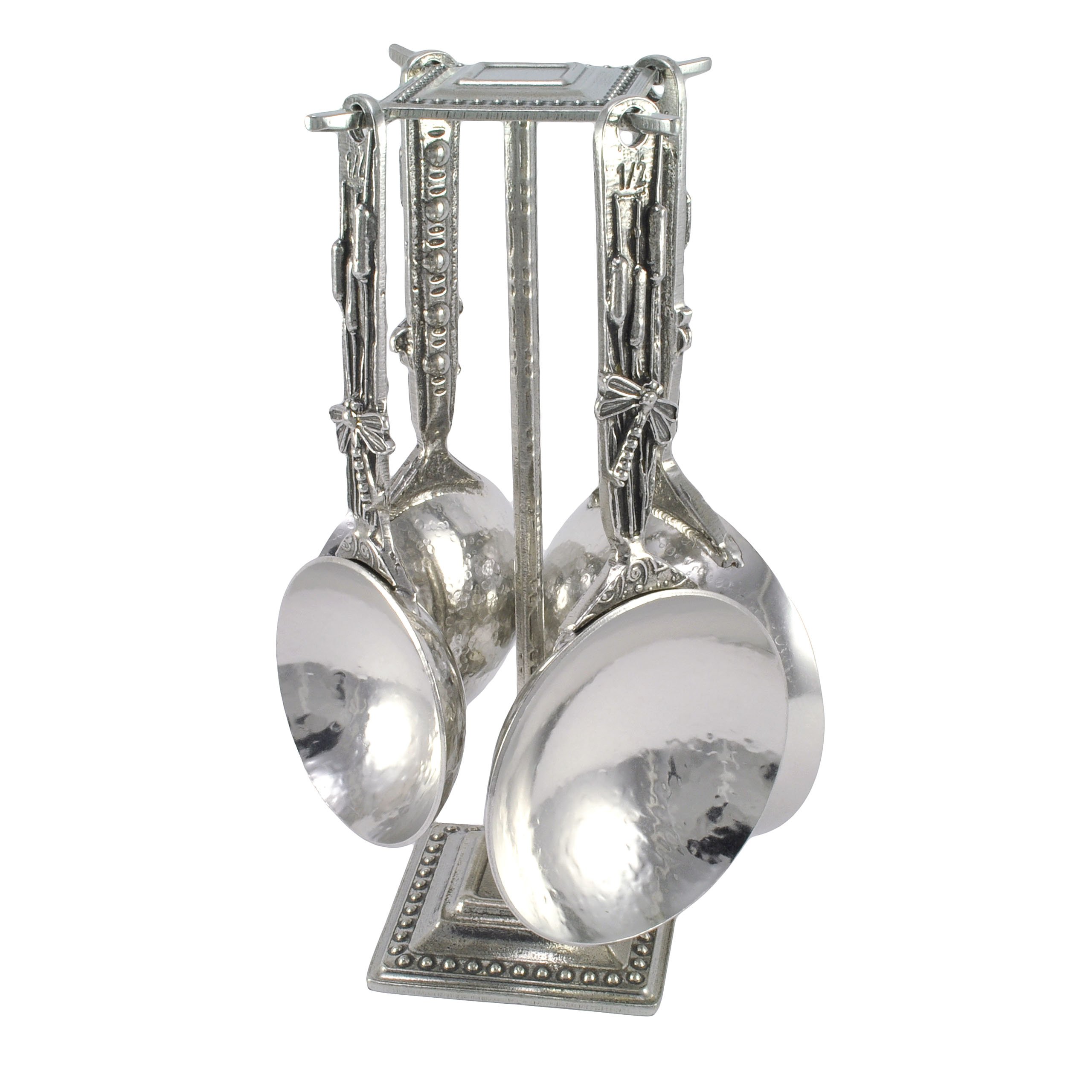 Premium Dragonfly Pewter Measuring Cups Set by Crosby & Taylor - Elegant Kitchen Measuring Tools for Baking & Cooking - Perfect Gift for Home Chefs & Bakers