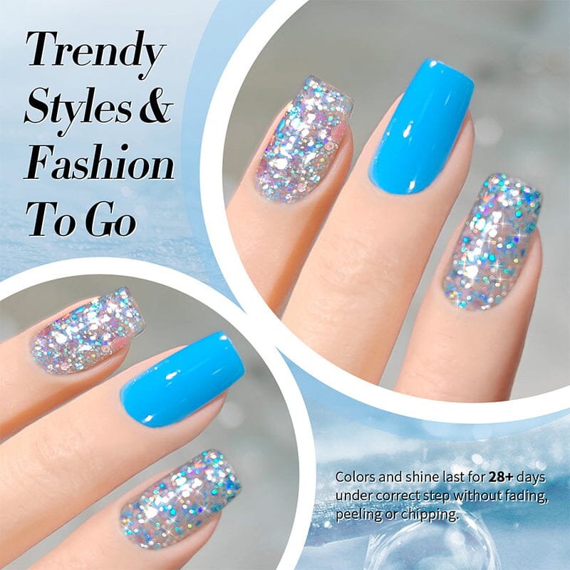 Multicolor Sequins Glitter Gel Polish - SG03 Stained Glass Nail Art (10ml) for Manicures, Pedicures & DIY Nail Designs at Home or Salon