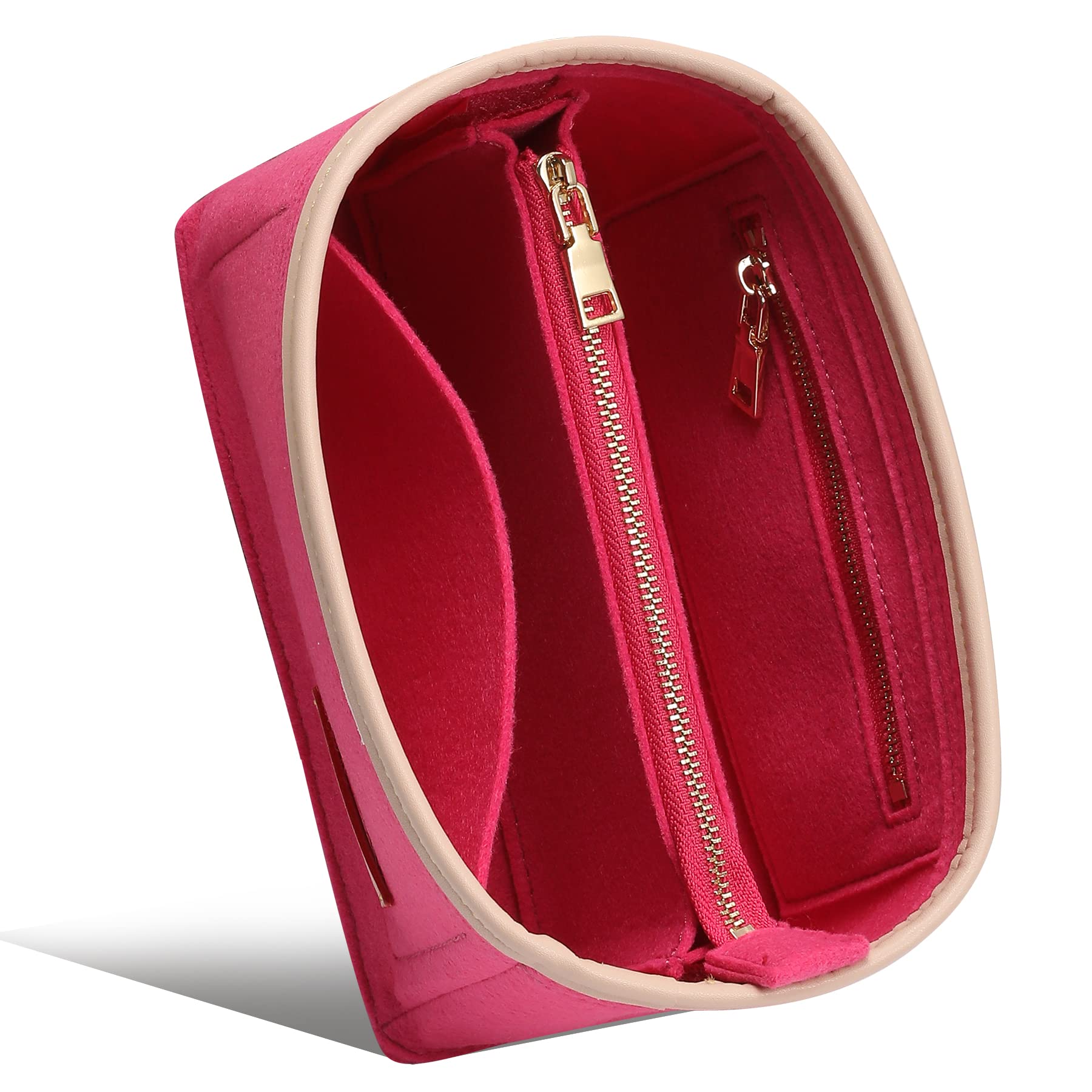 Doxo Purse Organizer Insert for Tote Bags & Handbags - Bag in Bag Organizer Fits Speedy 20, Perfect for Travel, Work & Everyday Use (Rose, Small)
