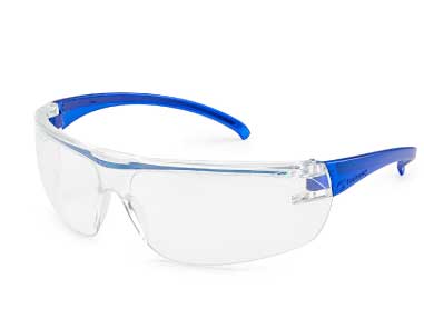 Detectable Anti-Fog Safety Glasses with Blue Frame - 10 Pairs per Box - Ideal for Food Processing, Cleanrooms & Industrial Safety Work