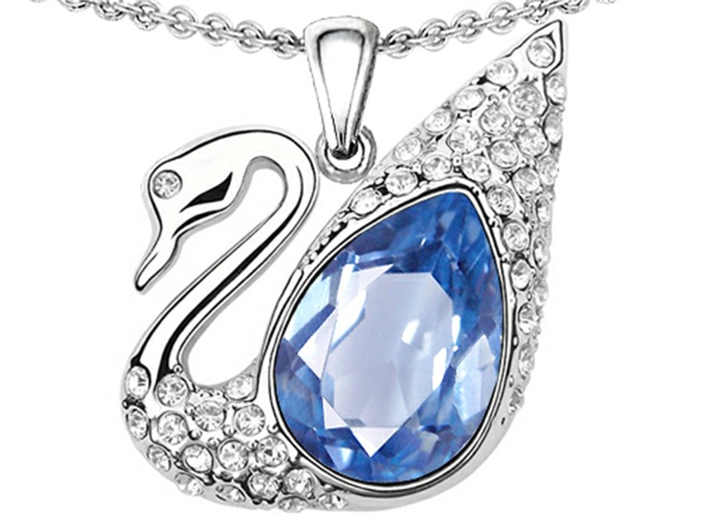 Star K Sterling Silver Love Swan Pendant Necklace for Women - Elegant Jewelry Gift for Valentine's Day, Anniversary & Special Occasions