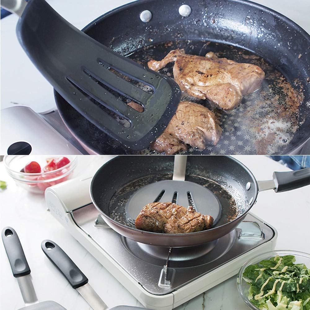 High Heat Resistant Silicone Flexible Turner Spatula - 600°F Fish Spatula - Long Rubber Kitchen Spatula for Grilling, Flipping Pancakes & Cooking - Perfect for Non-Stick Pans & Outdoor BBQ
