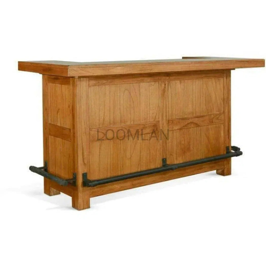 80-Inch Rustic Wood Game Room Bar Island with Storage - Perfect for Basement, Man Cave, or Entertainment Area