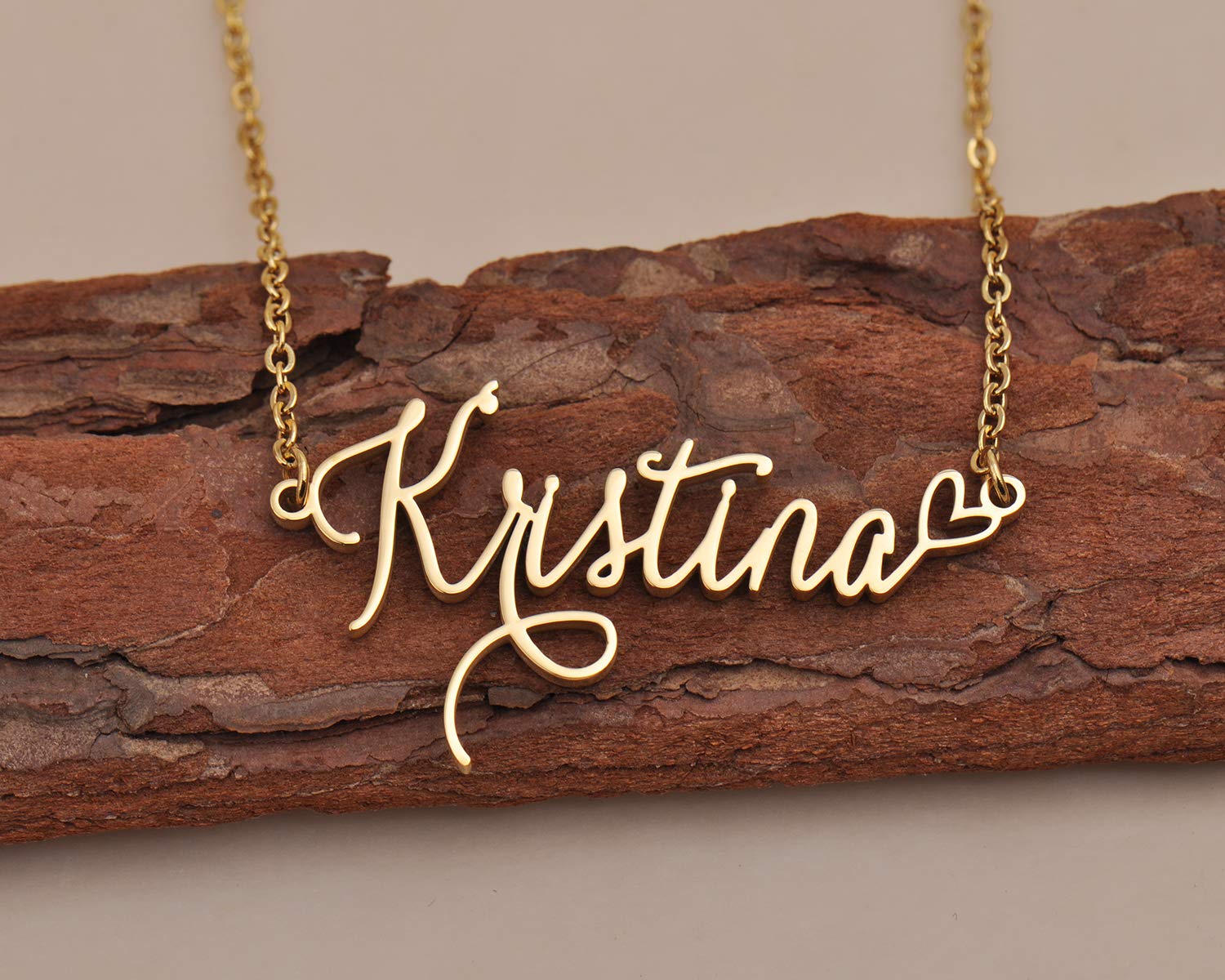 Personalized Rose Gold Name Necklace - Custom Name Plate Necklace with Engraved Name Tag - Perfect for Gifts, Anniversaries, and Everyday Wear