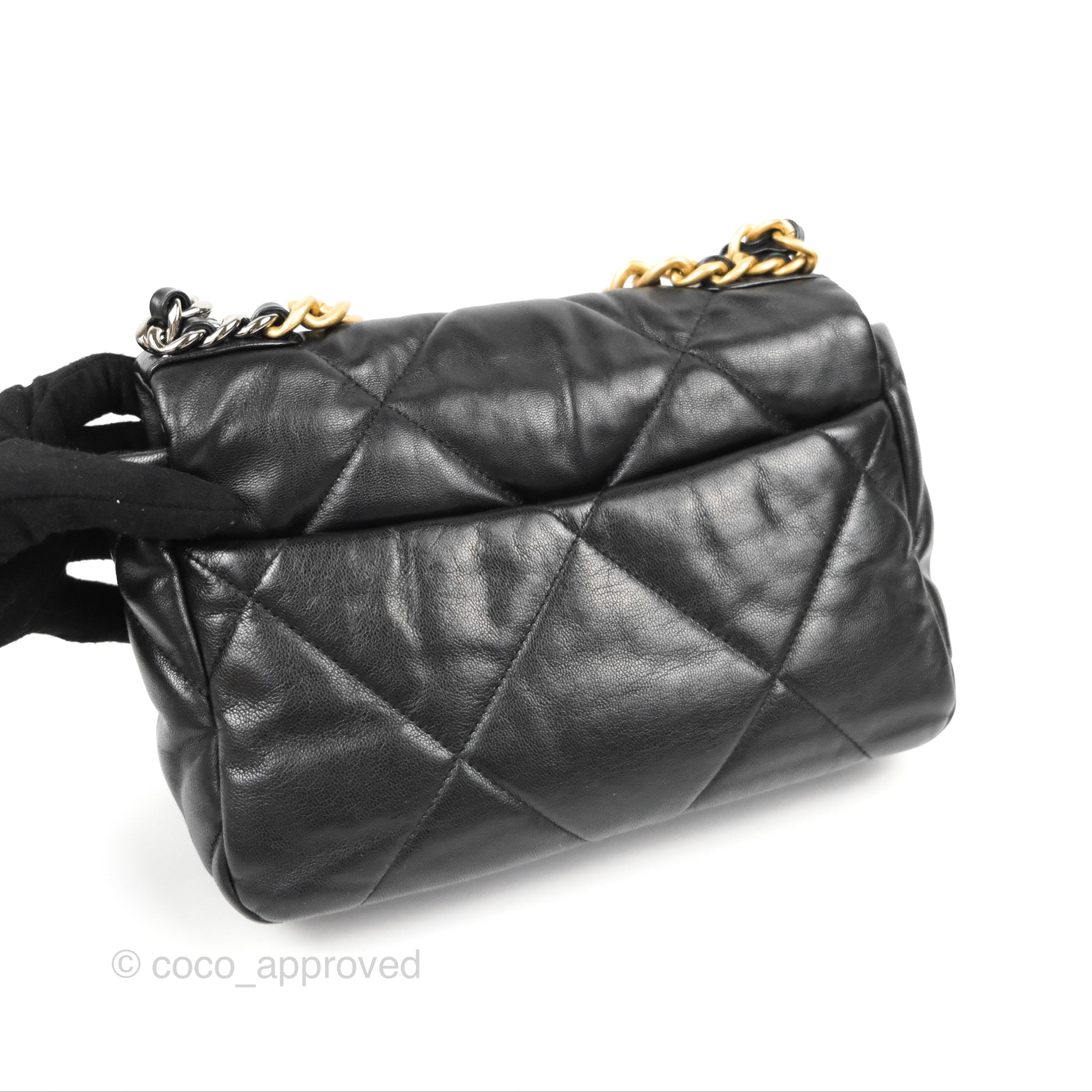 Chanel 19 Small Black Goatskin Mixed Hardware Handbag - Luxury Designer Crossbody Bag for Women | Perfect for Evening Events, Date Nights & Special Occasions