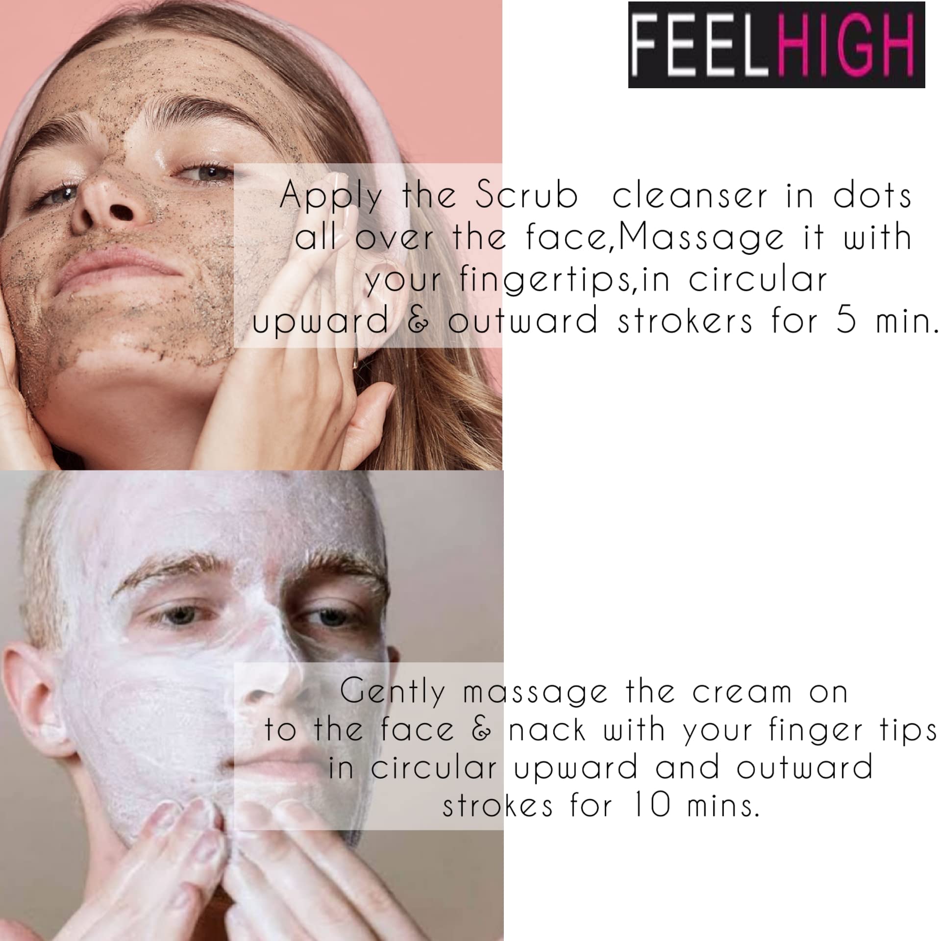 Feelhigh Face & Body Mix Fruit Scrub with Natural Fruit Extracts & Papaya Cream - Exfoliating Skincare Set (2-Piece) for Glowing Skin | Perfect for Daily Use & Spa Treatments