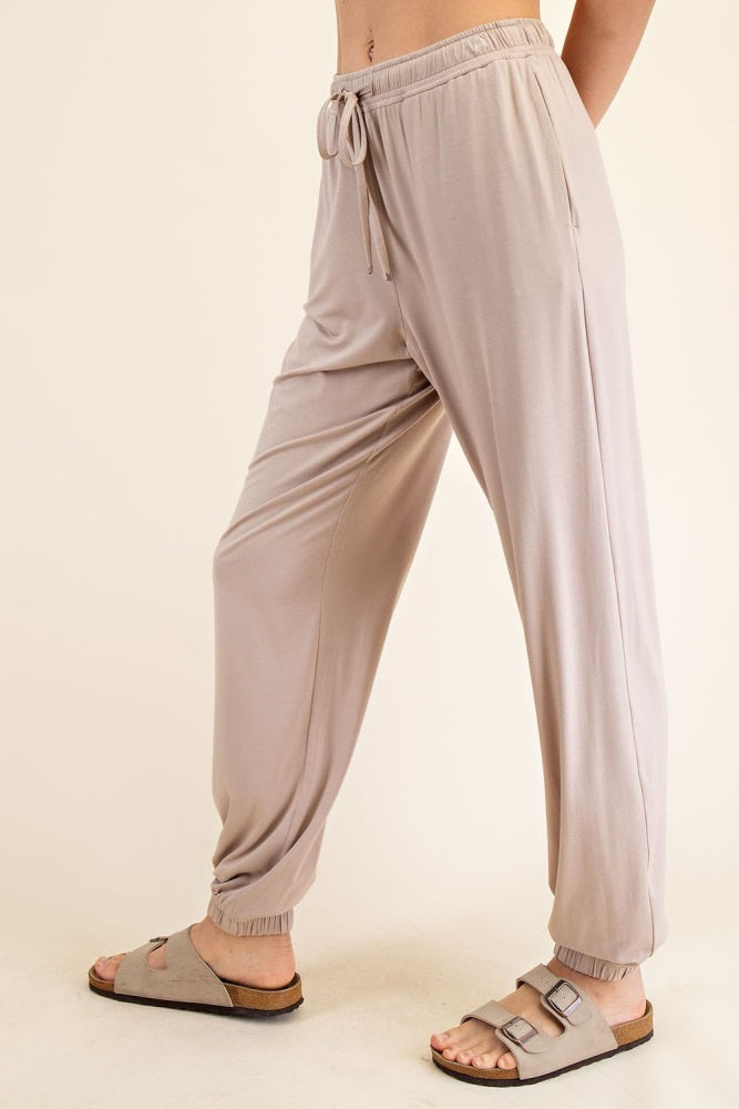 Stylish Beige Drawstring Jogger Pants for Men & Women - Comfortable Casual Lounge Sweatpants with Elastic Waistband - Perfect for Yoga, Running, Travel & Home Relaxation