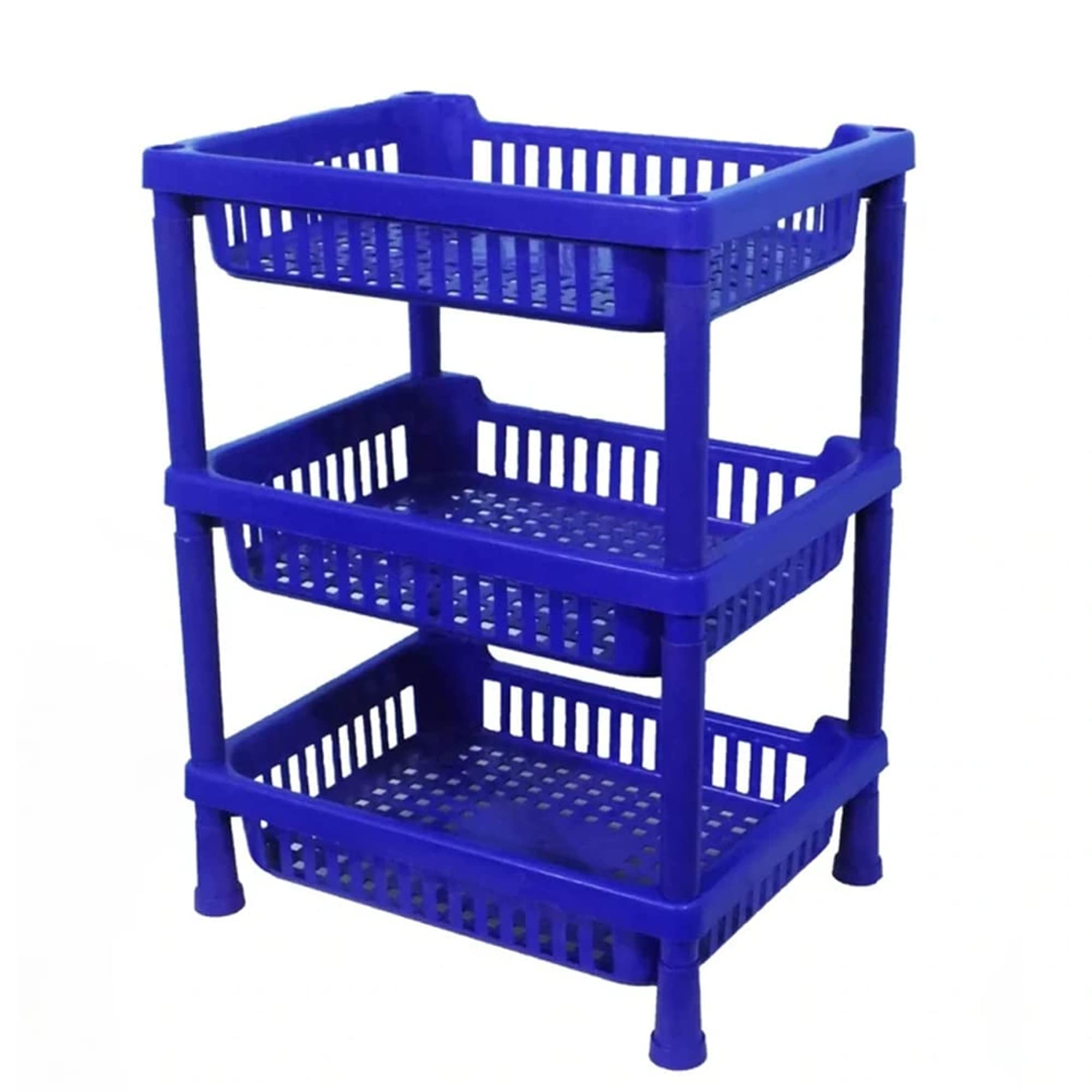 Multipurpose 3-Tier Plastic Kitchen Cart with Dish Rack - Modern Organizer for Fruits, Vegetables, Food Storage, Snacks, Bottles & Toys - Space Saving Kitchenware for Small Apartments, Dorms & Office Pantries