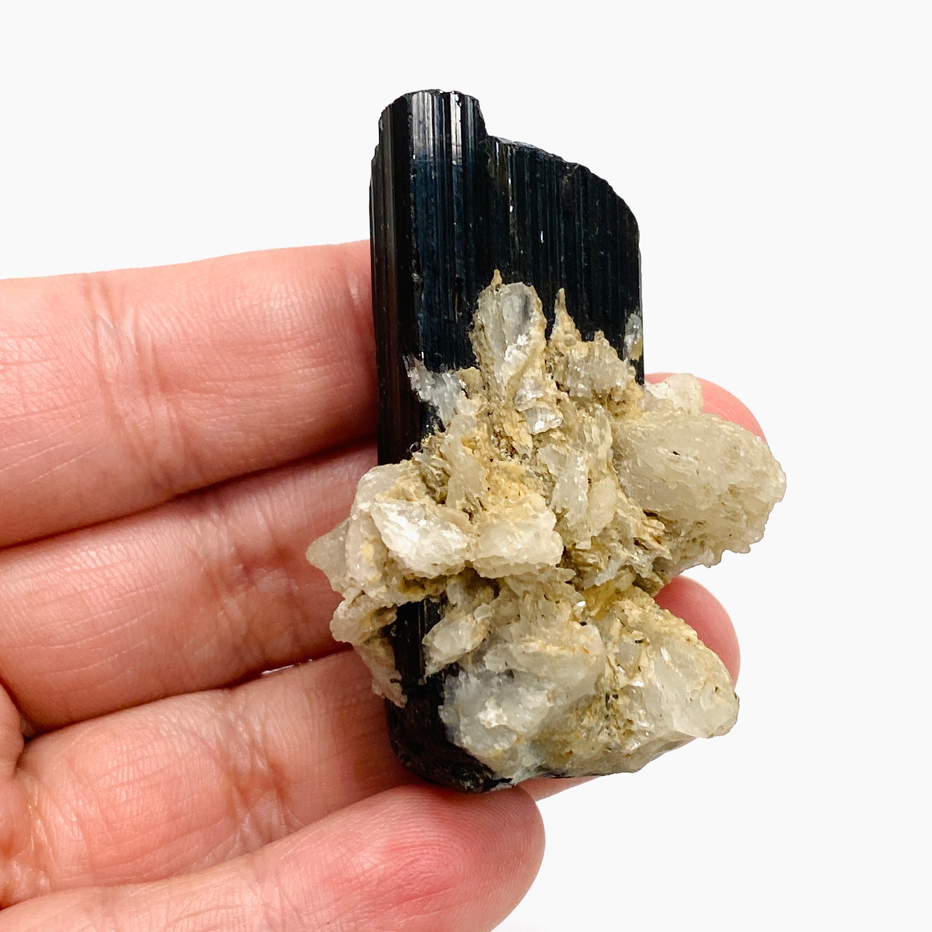 Natural Black Tourmaline Crystal Specimen - Raw Healing Stone for Energy Protection & Grounding | BTS 01 | Perfect for Meditation, Reiki, Home Decor & Mineral Collection