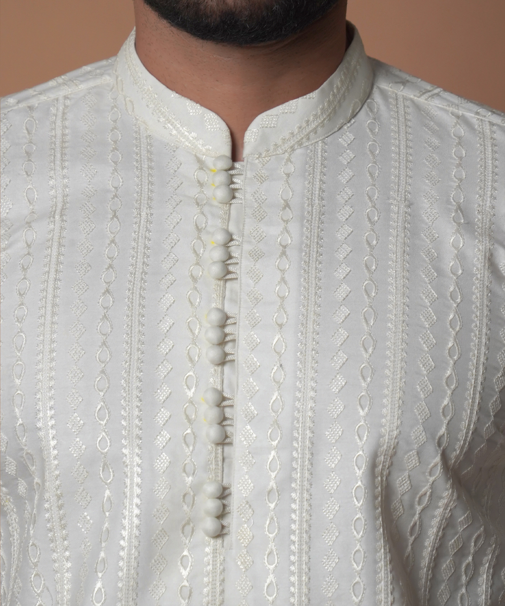 Elegant Off-White Embroidered Kurta Pants Set for Women | Traditional Indian Ethnic Wear | Perfect for Festivals, Weddings & Special Occasions