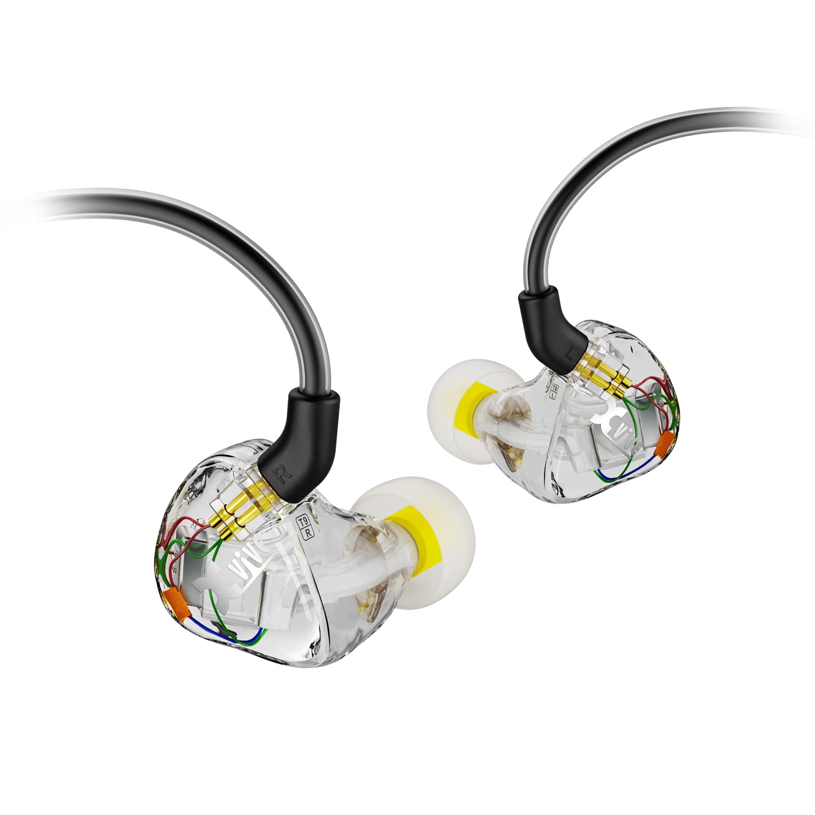 Xvive T9 Professional In-Ear Monitor Headphones with Dual Knowles Balanced Armature Drivers - High-Fidelity IEM for Musicians, Studio Recording, Live Performances & Band Practice - Perfect for Stage Monitoring & Audiophile Listening