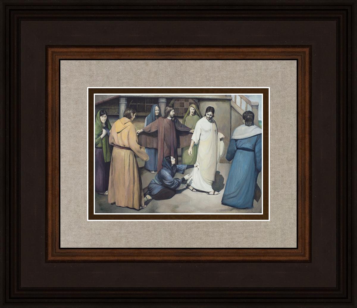 Jesus Healed the Woman Who Touched His Garment - Bible Story Scripture Christian Faith Wall Art for Home Church Decor